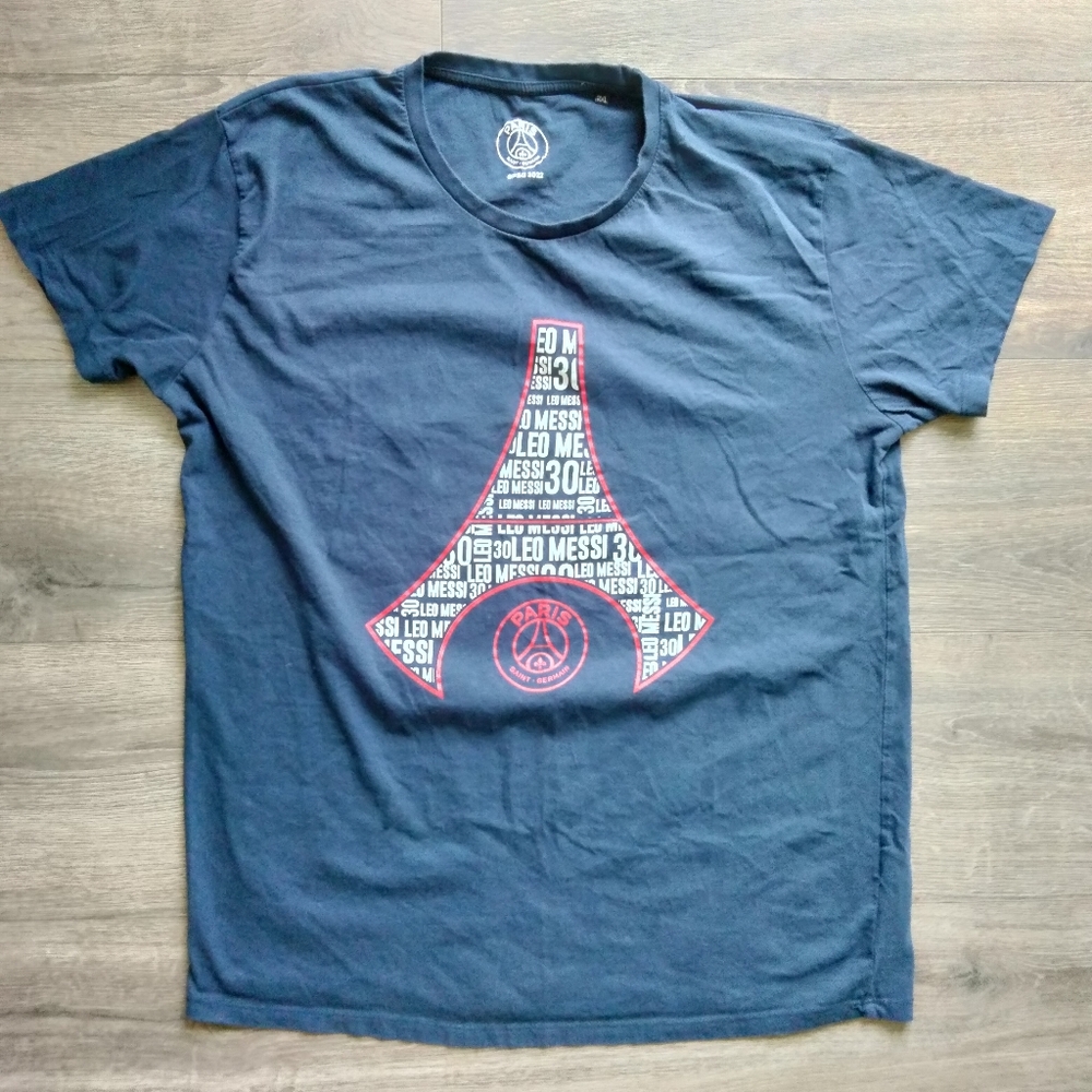 Paris Saint-Germain 2022 Lionel Leo Messi Navy Tee T-Shirt Size 2XL Navy